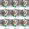 Dangle Oorbellen Bohemen Stijl Multi-color Water Drop Inlay Meloen Zaden Vorm Emerald Sieraden Voor Vrouwen Bruiloft Elegante Accessoires Cadeau