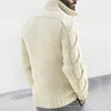Maglioni da uomo Moda Slim maglione lavorato a maglia da uomo Casual zip up dolcevita cardigan in maglia Autunno Inverno Vintage Twist Jacquard Uomo 231205