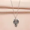 Collier pendentif en forme de Dragon 3D gravé Cool, chaîne de clavicule avec symbole d'amour éternel en strass pour adolescents, 1 pièce