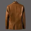 Faux en cuir masculin 2023Fashion tout beau manteau haut de gamme vêtements de cuir chaud masculin