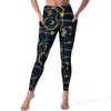 Leggings para mujer Pantalones de yoga con estampado de cadena dorada Diseño de leopardo animal Push Up Fitness Leggins para correr Mujeres Medias deportivas elásticas vintage