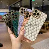 Cell Phone Cases Evening Bags For iPhone 14 Pro Max Luxury Square Plating Frame Silicone Phone Case For iPhone 15 13 12 11 X Xr 7 8 Plus Lens Protective Cover J231216