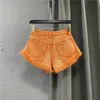 Jeans pour hommes Streetwear Orange Jean Shorts Printemps Été Personnalité Mode Gland Shorts pour Femmes Pantalones Cortos De Mujer 231206