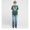 Damen T-Shirt 24ss BING Eagle Designer Damen T-Shirts AB Classic Vintage Print Dyed Stir Fried Green Kurzarm T-Shirt Baumwolle Tees Tops