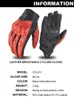 Gants à cinq doigts Accessoires de moto Gants de moto Gants de motocross en cuir Protection des motocyclistes Gants à écran tactile en peau de chèvre Q231206