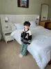 ダウンコート3797cインシス韓国の子供編みセーター秋の冬の綿ソフトファッションベアボーイSカーディガンガール231206