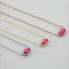 Pink Pendant Necklaces Necklace Rose Turquoise Real Gold Plated Dangles Glitter Jewelries Letter Gift with Free Dust Bag 11