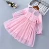 Kız Elbiseleri 2-7 Yıllık Yüksek kaliteli İlkbahar ve Yaz Kadın Giyim Yeni Dantel Şifon Dantel Çırpılmış Çocuk Giyim Kız Prenses Elbise 2312306