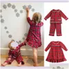 Pyjamas en gros vêtements pour bébés Tartan flanelle ensembles pour tout-petits correspondant à la famille enfants garçon fille pyjamas de Noël 230213 Drop Delivery Matern Dhlhi