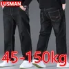 Jeans da donna Pantaloni neri da uomo Taglia grande 48 50 Large per 45150 kg Hombre Gamba larga Pantalon Homme Baggy 231206