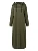 Urban Sexy Dresses S3xl Muslim Dres Sweatshirt Dress Stylish Hoodies Långärmad maxi Kvinnlig Casual Solid Hooded Vestidos Robe 231206