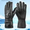 Five Fingers Gloves Motorcycle Heating Gloves 4000mAh Thermal Gloves 3 Gear Adjustable Winter Ski Gloves Touch Screen for Moto Racing Riding Winter Q231206