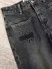 Kvinnors jeansdesigner 2023 Autumn Low midja breda ben Jeans för kvinnor Design Känsla ut sliten, tvättad lös, rak ben Slimning Floor Slim Pants