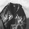 Sweats à capuche pour hommes Sweatshirts Y2K Lettre Imprimer Zip Up Femmes Hommes Veste Casual Hip Hop Harajuku Streetwear Vêtements Tops Lâche Grunge Sweat À Capuche 231206