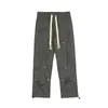 Calças masculinas baggy cargo pant calças para homens streetwear y2k techwear homem largo muitos bolsos cinza preto moda tático jogger tubo 231206