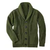 Men's Sweaters Army Green Cardigan Men Buttonup Sweater Autumn Winter Knitted Coat Thick Warm Casual Solid Streetwear Mens Fashion Clothing 231205