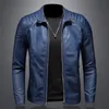 Jaquetas masculinas americanas homens pu jaqueta de couro colarinho fino motocicleta causal casaco outono windbreaker masculino moto motociclista outerwear 231205