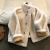 Women's Fur Faux Fur Manteau en fourrure a col rabattu pour femme veste chaude vetements bidirectionnels optique hiver nouveau 231205