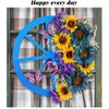 Decorative Flowers Eye Catching Spring Bike Wheel Flower Wreath Holiday Party Essential Accessories