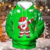 Moletom Com Capuz Masculino Moletons Natal Com Capuz Para Homens 3D Papai Noel Impressão Outono Inverno Manga Longa Moletom Casual Top Oversized Roupas 231205