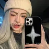 Cell Phone Cases Punk Girl Blur Cross Phone Case for IPhone 14 11 12 13 Pro Max Korean INS Cool Mobile Phone Case for IPhone XR XS MAX 7 8Plus J231206