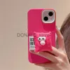 Cell Phone Cases Evening Bags Cute 3D Down Jacket Funny Pillow Holder Stand Pink Case For iPhone 14 13 12 11 Pro Max X XR 7 8 Plus SE3 Protective Soft Cover J231216