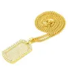 18K Solid Gold Plated water Diamond Swing Pendant Blingbling Manchu Dog Brand Men & Women Hip Hop Necklace227r