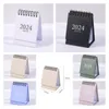 2024 Mini Simplified English Calendar Desktop Decoration Solid Color Calendar Plan Book P157