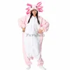 Kadınlar Robe Yetişkin Cadılar Bayramı Onesie Karikatür Axolotl Pijamaları Kadınlar Hayvan Kigurumi Pijamaları Ev Giysimi Cosplay Party Kostüm 231206