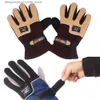 Cinq doigts gants gants de pêche pêche à la carpe d'hiver réglable anti-dérapant chasse sur glace gants chauds équipement de pêche en plein air coupe-vent vêtements de sport Q231206