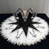 Scenkläder barn professionell balett kjol svart vit clown performance dancing kläder pannkaka tutu ballerina halloween kostymer
