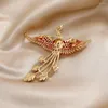 Broşlar Morkopela Uçan Phoenix Kadınlar Unisex 2-Rolor Emaye Kuş Partisi Ofisi Broş Pin Hediyeler