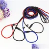 الياقات الكلاب المقاومات PET Dog Nylon Rope Training Leases Slip Lead Strap Traction Twice Conglar Cles Ropes Supplies D Dhdba