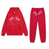 24ssdesigner Hoodies Running Volume Sp5der Spider Web Letter Star with Plush Hooded Sweater and Pants High Street Set