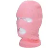 Fietsen Caps Maskers Pure Kleur Volgelaatsmasker 3 Gat Bivakmuts Gebreide Winter Ski Warmer Sjaal Outdoor275e