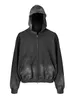 Men's Hoodies Men From Wash Old Gradient Pullover Hoody Hooded Sweatshirts Velvet Cotton Drake Thick Fleece