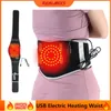 Tailleondersteuning Elektrisch verwarmde taillestimulator Gordelkussen Rug Anti Pijnbestrijding USB Trillingen Lumbale band Verwarmingsbeschermer Ondersteuningstherapie 231205