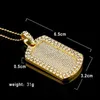 18K Solid Gold Plated water Diamond Swing Pendant Blingbling Manchu Dog Brand Men & Women Hip Hop Necklace227r