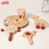 Tastiere Pianoforte 5 pezzi Dinosauro Strumenti musicali Set di giocattoli Chocalho Handshaker in legno Campana Musica Giocattoli educativi Montessori Giocattoli per bambini Regalo 231206