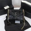 럭셔리 디자이너 Loulou Womens Quilted Shouther Bags 패션 체인 진짜 가죽 크로스 바디 백 핸드백 지갑 검은 토트 호보 2257