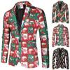 Herenpakken Blazers Kerstcadeau Mode Pak Feestjas Casual Slim Fit Blazer Knoppen 3D hartprint Schilderij Jas Heren 231206