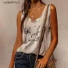 Women's Tanks Women Skull Tank Top Streetwear Sexy Tops For Large Size Loose Round Neck Sleeveless Tshirts Lugentolo