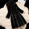 Women's Fur 2023 Winter Coat Hooded Plush Jacket Female Long In Outerwears Ladies Faux Mink Women Fluffy