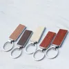 Keychains Lanyards 10/5pcs Metal Wooden Keychain Waist Hanging Businesss Solid Wood Keyring Small Pendant Personality Trendy Portable Gift 231205