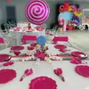 Kit de arco de guirlanda de balão de doces 87 peças - Balão de folha de Mylar pirulito rosa e amarelo laranja roxo rosa vermelho balões festa de aniversário decoração de parede de fundo de chá de bebê