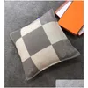 Cushion/Decorative Pillow Letter Designer Bedding Home Room Decor Pillowcase Couch Chair Sofa Orange Car Thick Cashmere Cushion Mtis Dh5Df