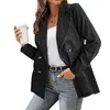 Ternos femininos Vitiana Mulheres Corduroy Casual Blazers Primavera Outono Feminino Manga Longa Botão Jaqueta Femme Roupas Pretas Plus Size África