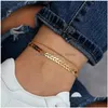 Tornozeleiras Geométricas Tornozelo Grande Círculo para Mulheres Pé Anklet Bracet Summer Beach Sandálias Pulseiras na Perna Feminino Drop Delivery Jóias DHC2Q