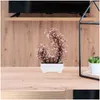 Flores decorativas grinaldas pequenos bonsai artificial planta em vaso plantas de interior plástico falso flor gota entrega casa jardim festivo pa otvfb