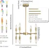 Золотые люстры Современный светильник для фермерского дома 8 ламп Промышленная люстра Светильники Свеча Подвесной подвесной светильник для спальни Кухня Столовая